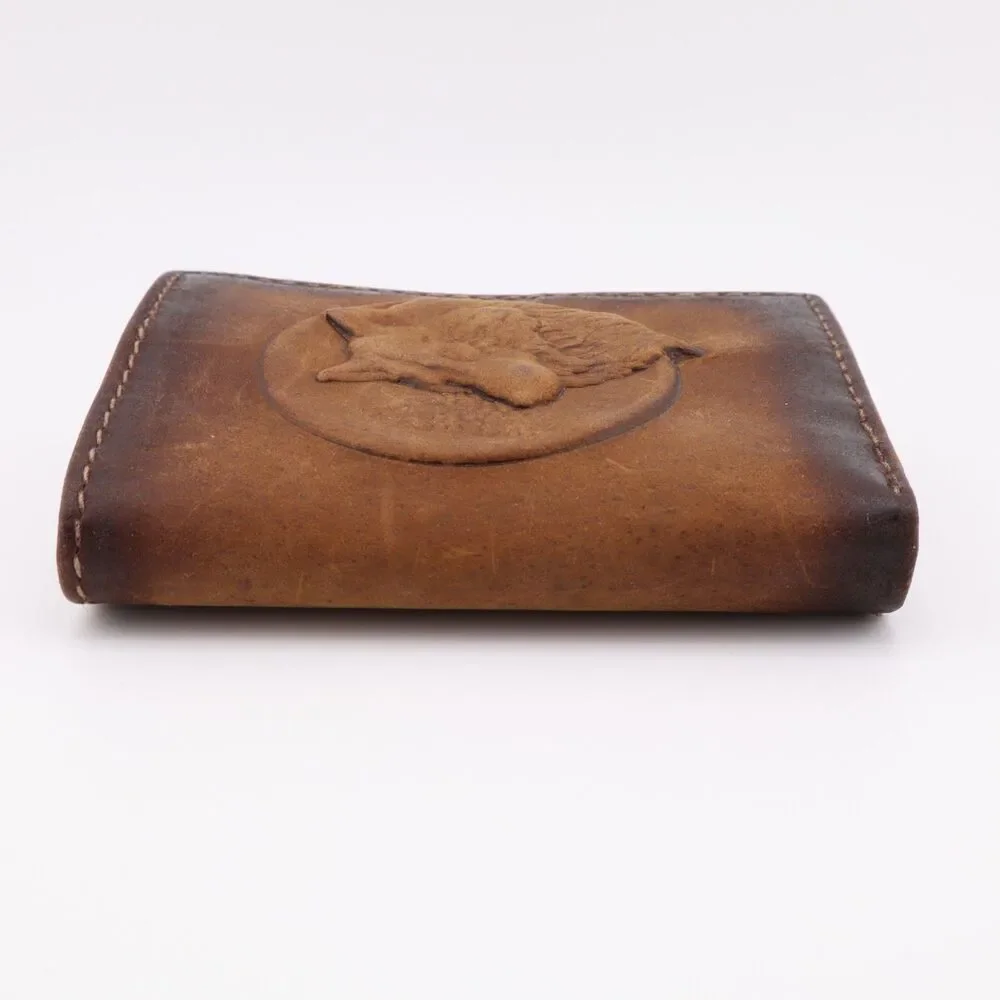 Wolf w/Moon Design Faux Leather RFID Blocking Wallet